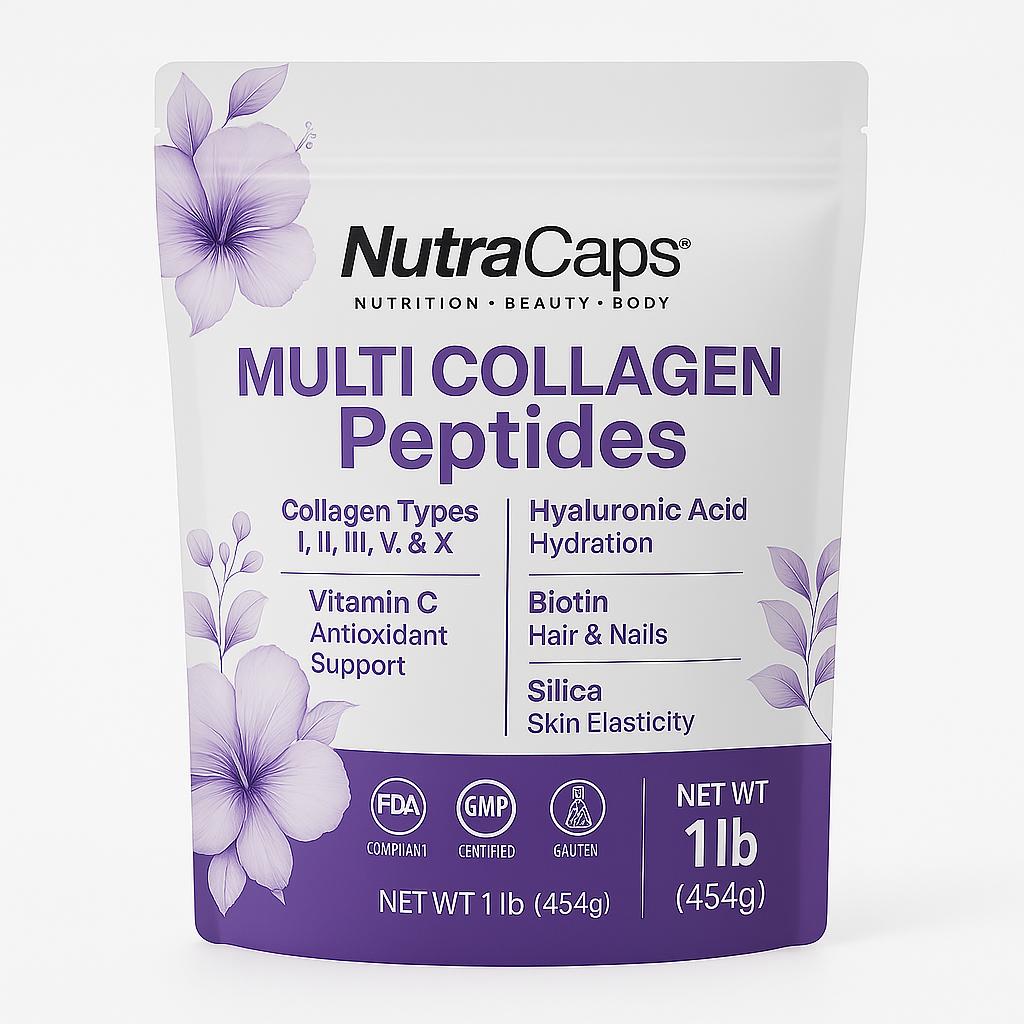 NutraCaps Multi Collagen Peptides – 1 lb (41 Servings)