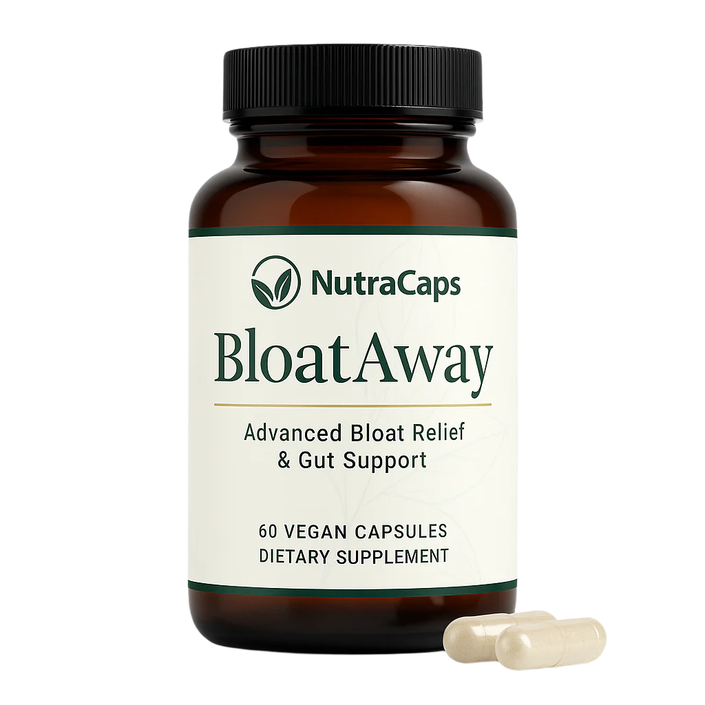 NutraCaps BloatAway – 60 Capsules | Bloat Relief, Gut Health, Digestive Enzymes & Probiotics
