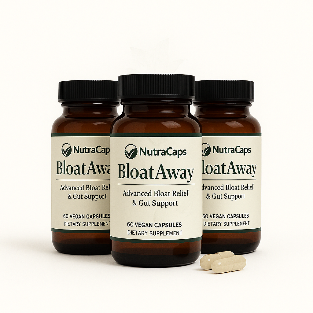 NutraCaps BloatAway – 60 Capsules | Bloat Relief, Gut Health, Digestive Enzymes & Probiotics
