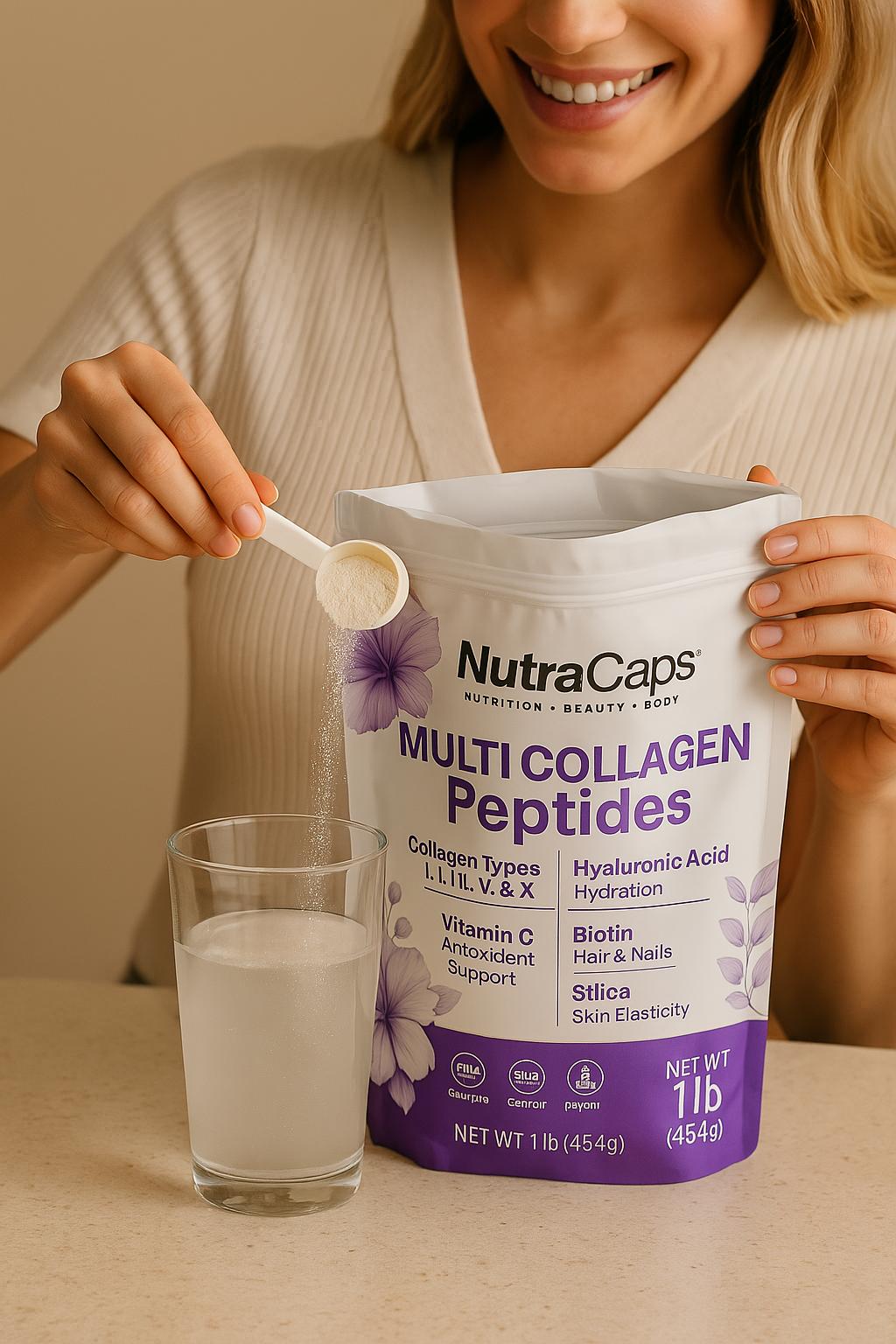 NutraCaps Multi Collagen Peptides – 1 lb (41 Servings)